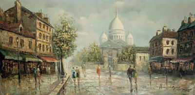 Henri Royer Montmartre sous la pluie